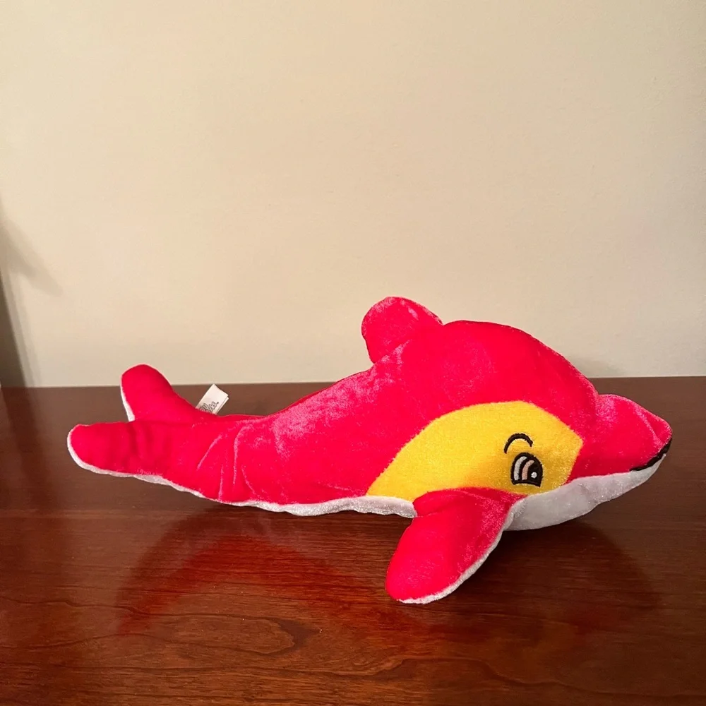 Toy Factory DOLPHIN Pink Yellow White Belly Sewn Eyes Plush 13